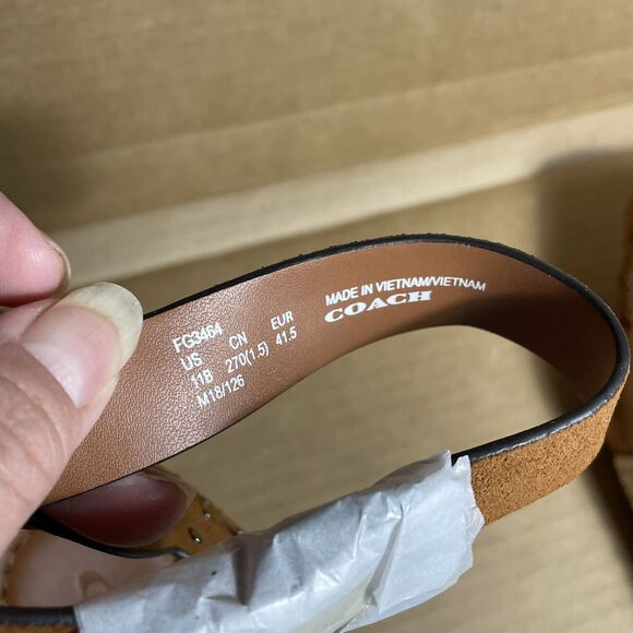 Coach Kelsi Brown Studded Strappy Suede Espadrilles Wedges Shoes NEW Size 11 - Picture 10 of 10